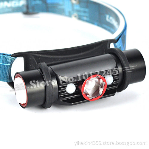 Rechargeable Flashlight With Headstrap Wristband for Camping Flashlight